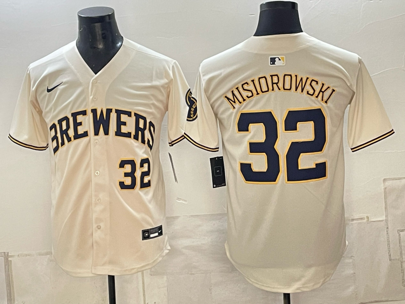 Men 2026 Milwaukee Brewers #32 Misiorowski cream Game Nike MLB Jersey 101104
